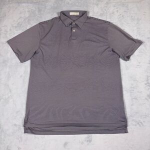 Peter Millar Featherweight Golf Polo Shirt Men’s Size Large Gray White Striped